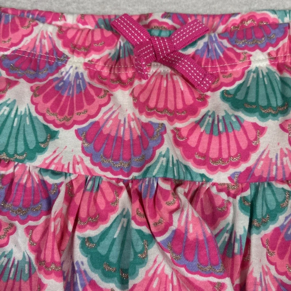 Tommy Bahama Skort Girls Medium 7/8 Pink Seashell Print Ruffle Beach Vacation